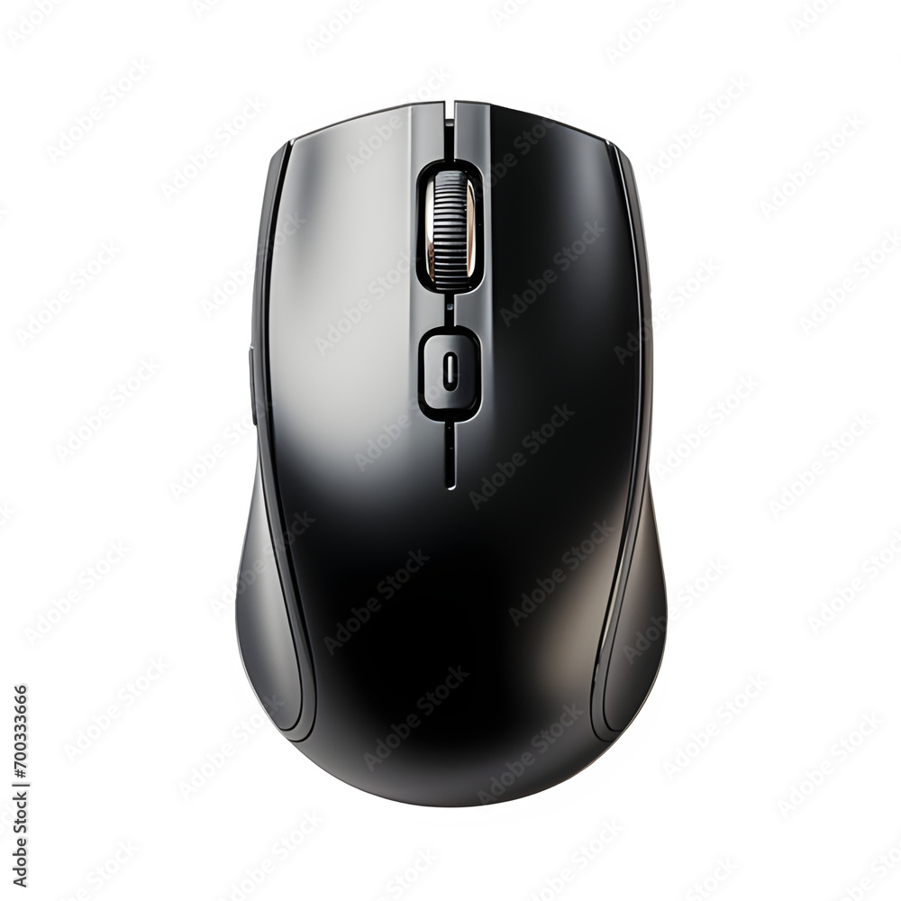 Fototapete computer mouse top view isolated on transparent background ,generative ai