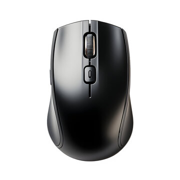 computer mouse top view isolated on transparent background ,generative ai