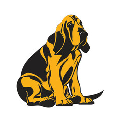 Dog Breed Bloodhound 2d Flat Vector - obrazy, fototapety, plakaty
