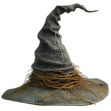 Witch hat isolated on transparent or white background, png
