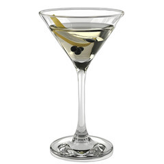 Martini glass isolated on transparent or white background, png
