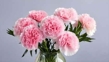 pink carnation flowers ,bouquet of pink tulips in a vase , bouquet of carnations in a vase Valentine's day, birthday,women's day romantic surprise created with generative ai