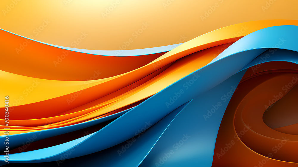 Fototapete digital technology blue rhythm wavy line abstract graphic poster web page ppt background with genera