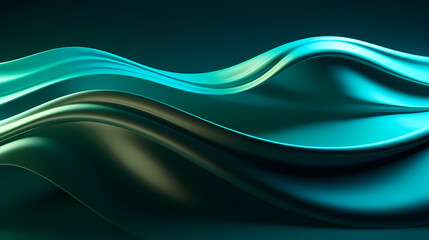 Obraz premium Digital technology blue rhythm wavy line abstract graphic poster web page PPT background with generative