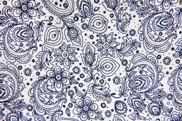 Close up of fabric textured floral bacground