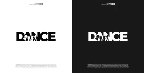 Fotobehang dancing modern logo  text lettering typography. dance logo © prasetyo