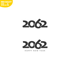 Fototapeta premium Creative Happy New Year 2062 Logo Design