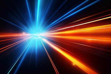 abstract speed motion on the road, nightlife and technology concept. Generative AI