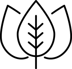 Leaf Vector Sign. Suitable for books, stores, shops. Editable stroke in minimalistic outline style. Symbol for design