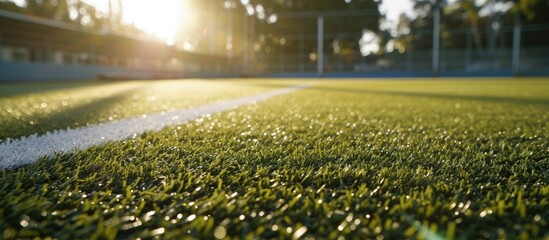 Synthetic turf in hockey stadium.