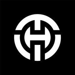 Letter TH or HT circle monogram logo © logojos