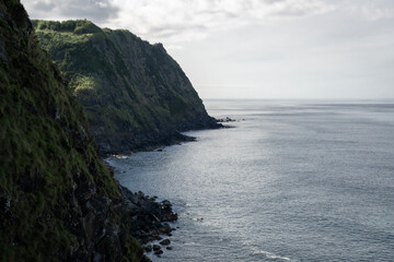 view of the cliffs of Sao Miguel in Azores