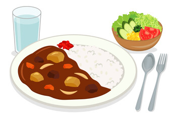洋食_カレーライスセット（サラダ付き）