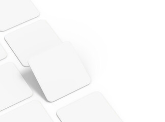 Blank square cards for design presentation on transparent background.