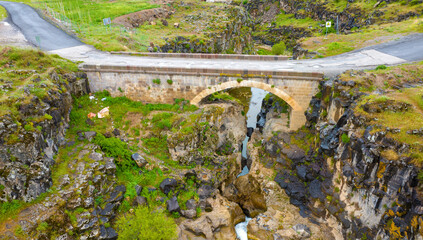 Historical Devil Bridge (Seytan Koprusu). Eastern Turkey. Muradiye - Van - TURKEY.