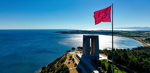 Canakkale - Turkey, Gallipoli peninsula, where Canakkale land and sea battles took place during the first world war. Martyrs monument and Anzac Cove. - obrazy, fototapety, plakaty