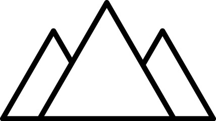 Mountain Vector Line Icon for Adverts. Suitable for books, stores, shops. Editable stroke in minimalistic outline style. Symbol for design