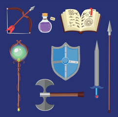 set de ilustraciones vectoriales de armas para juegos de rol © yessebel