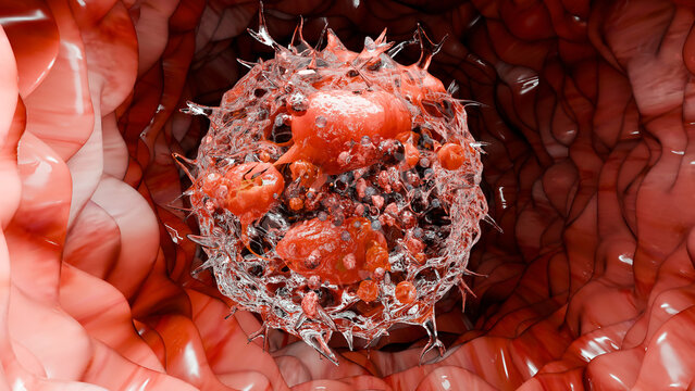Neutrophiles type Leukocyte cell, phagocytosis, white blood cells in vein, Neutrophil, medical human health, destruction of the virus and microb infections, granulocytes, polymorphonuclears, 3d render