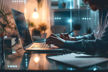 Person typing on laptop