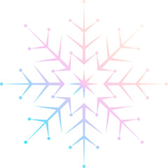 Snowflake sign pastel gradient color. Christmas decoration. Vector illustration
