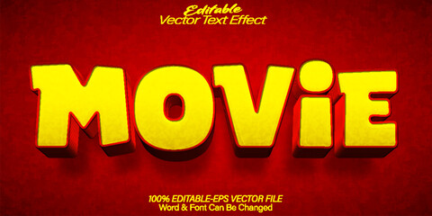  Movie Vector Text Effect Editable Alphabet Film Cinema Television Social Tv Cartoon