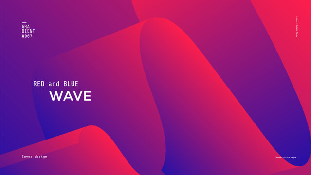 Red and blue ribbon wave. Modern background with wavy gradient shape. Vector