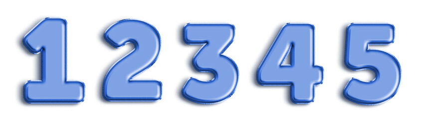 Blue Balloon Numbers 3D