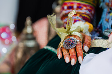 Afghani pre wedding heena henna night ceremony hands close up