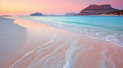 Beach with pink sand at sunrise