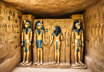 Tomb of pharaohs Rameses V and VI in Valley of the Kings, Luxor, Egypt.AI generatede