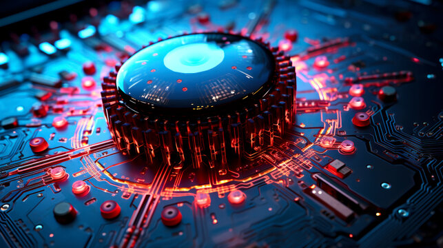 Concept image of computer cybernetic virus