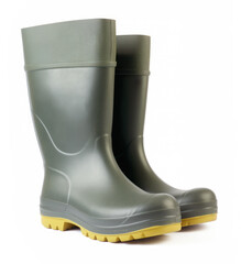 Warm rubber fishing shoes isolated on white background