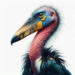 Fototapeta premium African Marabou stork - Leptoptilos crumenifer, Cigüeña marabú, Аист марабу, Bangau marabou, isolated White background.