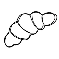 croissant doodle line drawing