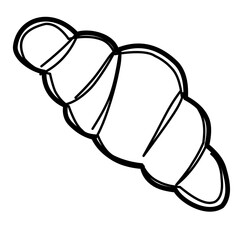 croissant doodle line drawing
