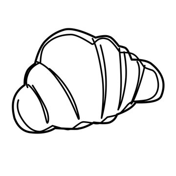 recommend clip art: croissant doodle line drawing