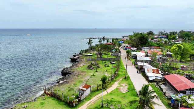 Aerial shot of the small Olango Island just off the coast of Cebu City Philippines.
