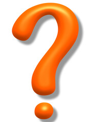question mark - font symbol - orange color - lettering - multicolo, embossed tubular font, transparent backgroun - image, poster, placard, banner, postcard, card.
 - obrazy, fototapety, plakaty