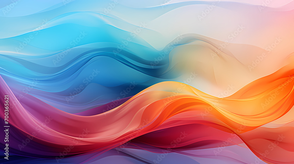 Poster digital technology blue rhythm wavy line abstract graphic poster web page ppt background with genera