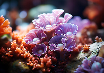 Obraz premium Colorful corals in the ocean. Underwater life. AI generated
