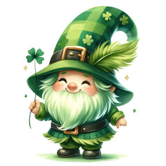 Cute Gnome St Patrick's Day Clipart Illustration