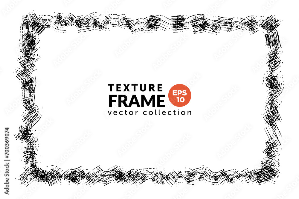 Poster hand drawn grunge frame rectangular shape. black paint strokes as graphic resources. ink brush paint