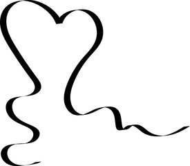 Set of heart ribbons. Element for design