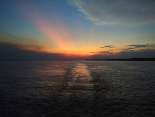 Sunset on the Amazon River