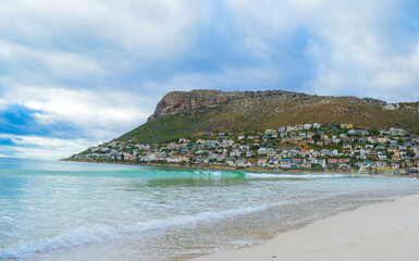 A stunning mountain view at Fish Hoek Beach, South Africa