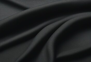 Dark anthracite gray black natural cotton linen silk or satin textile texture background banner panorama