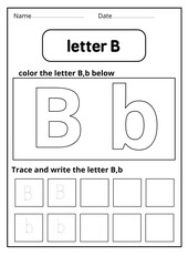 Tracing letter b worksheets - trace letter b worksheets preschool - capital letter b tracing worksheets