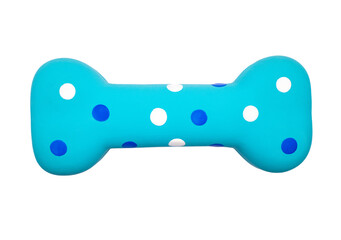 Blue Dog Toy with polka dots on a transparent background 