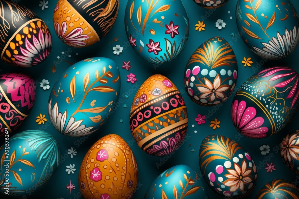 Poster easter pattern or backdrop. background with selective focus and copy space